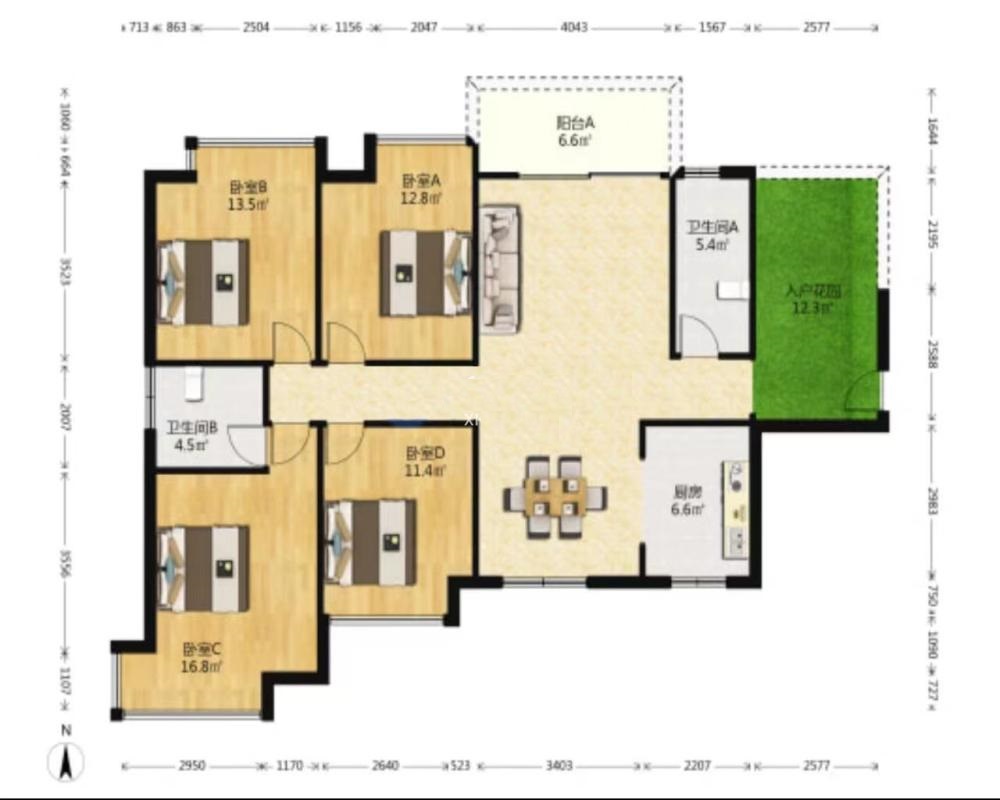 湘江名都 4室2厅1卫 62.0万 湘江名都 4室2厅1卫 62.0万室内图