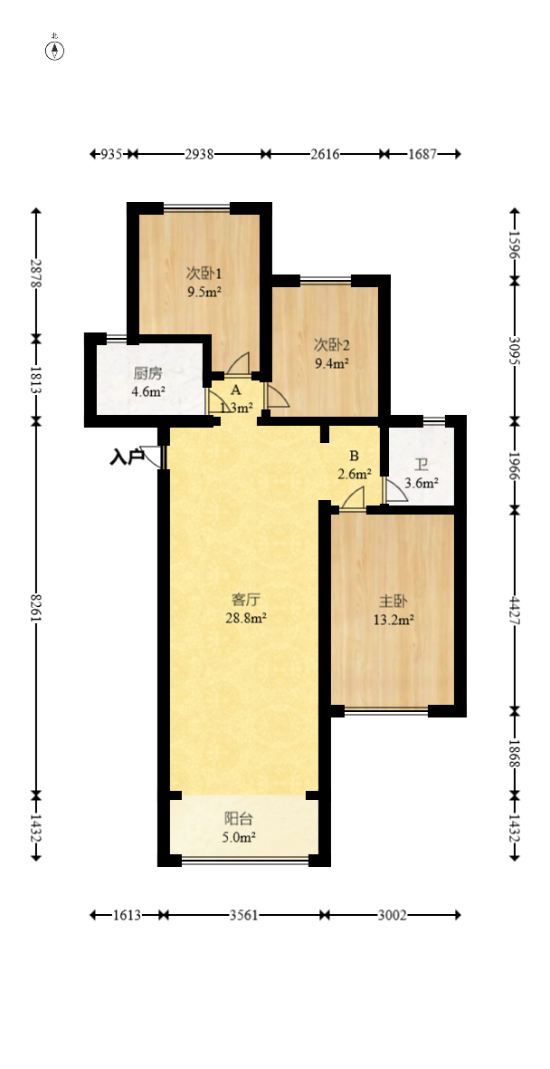 MOMA当代广场 3室2厅1卫 72.0万 MOMA当代广场 3室2厅1卫 72.0万户型图