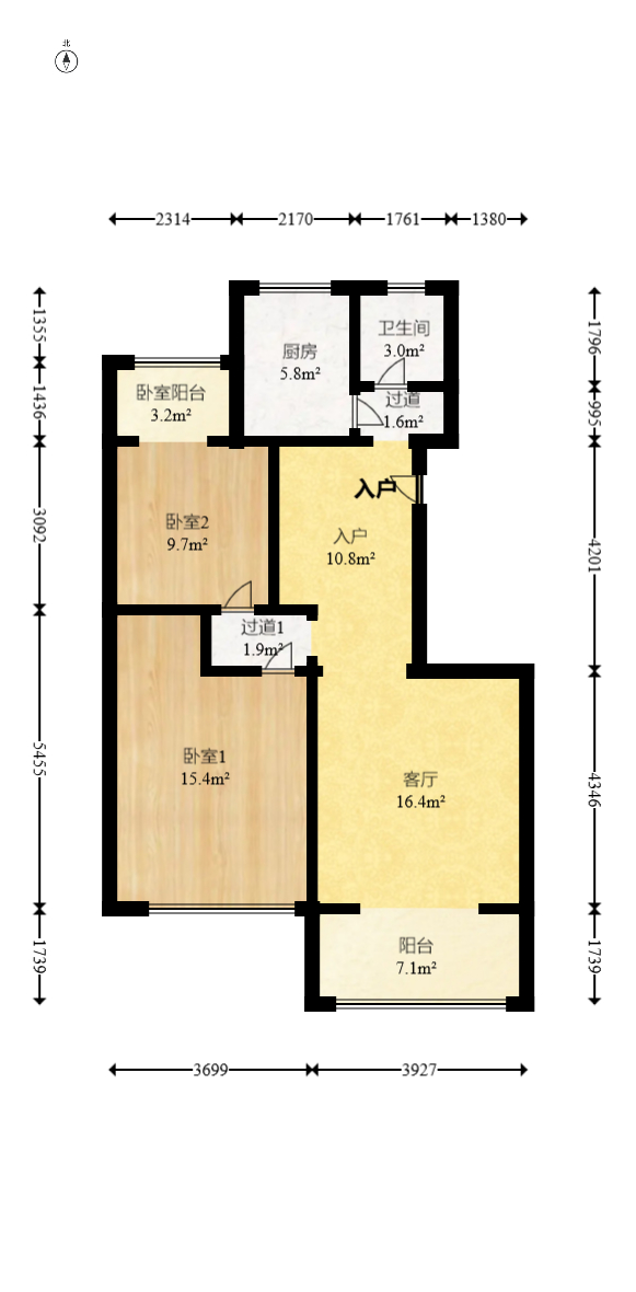 一品东庭  3室2厅2卫   82.80万室内图1