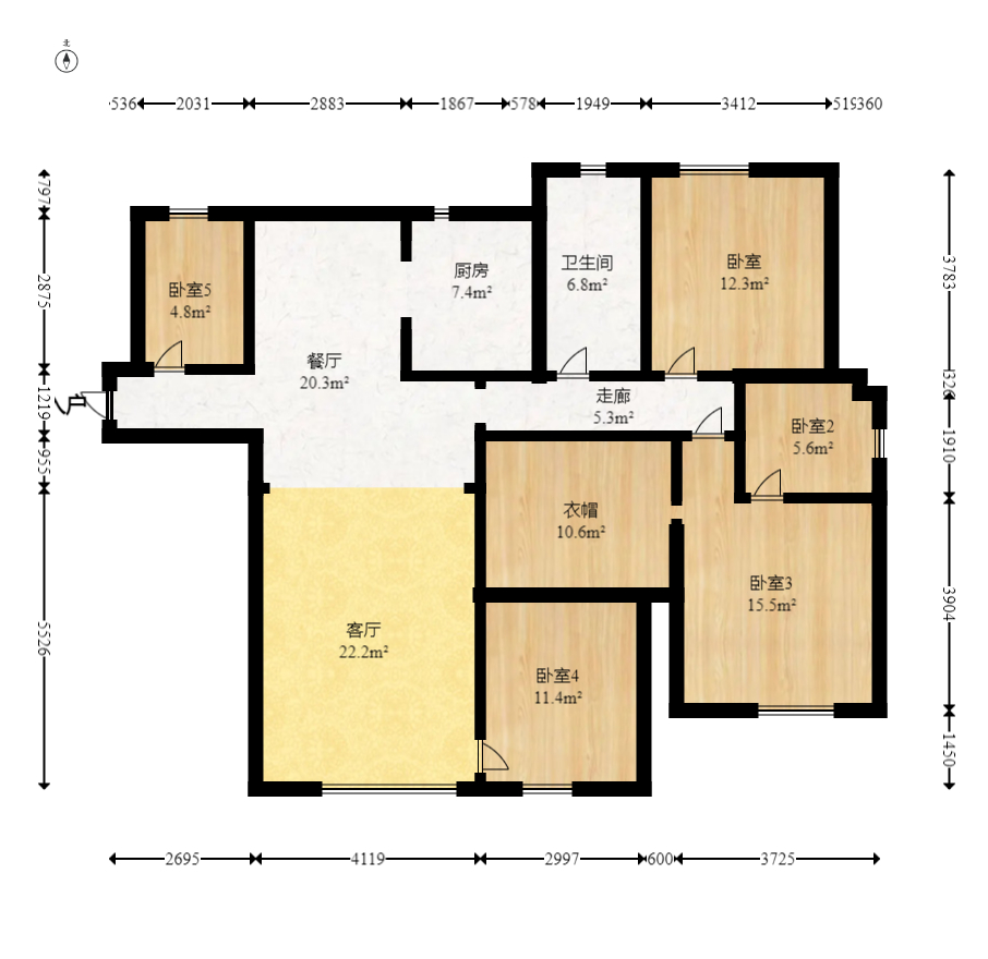 辉煌国际城一期 3室2厅2卫 120.0万 辉煌国际城一期 3室2厅2卫 120.0万户型图