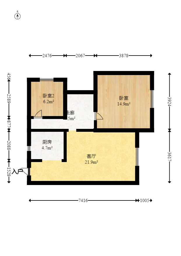 才子佳郡  2室2厅1卫   42.80万室内图1