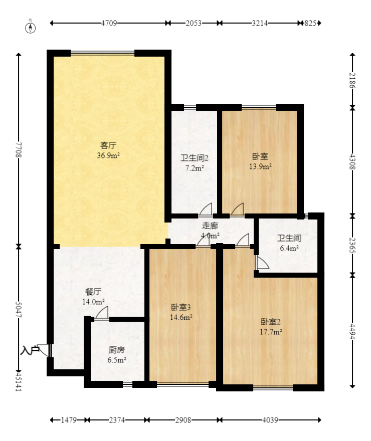 东城名苑 3室2厅2卫 64.8万 东城名苑 3室2厅2卫 64.8万户型图