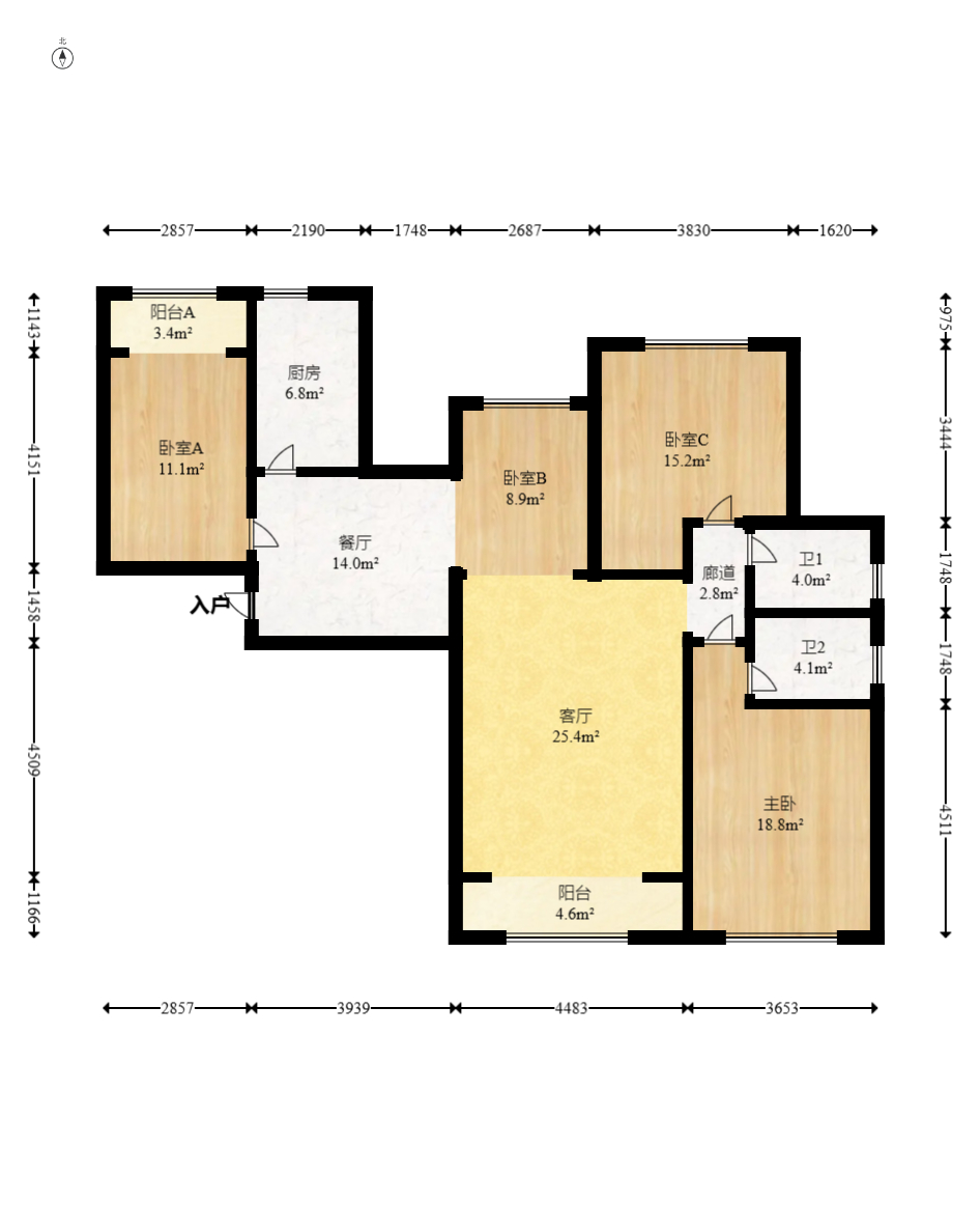 邦盛水岸御园 4室2厅2卫 88.8万 邦盛水岸御园 4室2厅2卫 88.8万户型图
