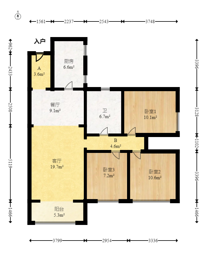 都市兰亭 3室2厅1卫 75.8万 都市兰亭 3室2厅1卫 75.8万户型图