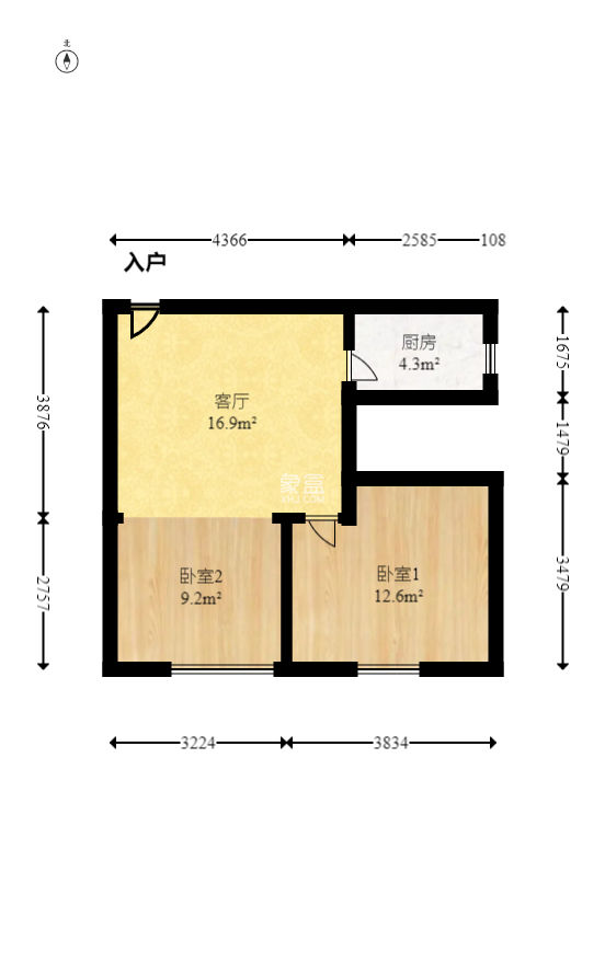 拿铁空间  2室1厅1卫   57.00万