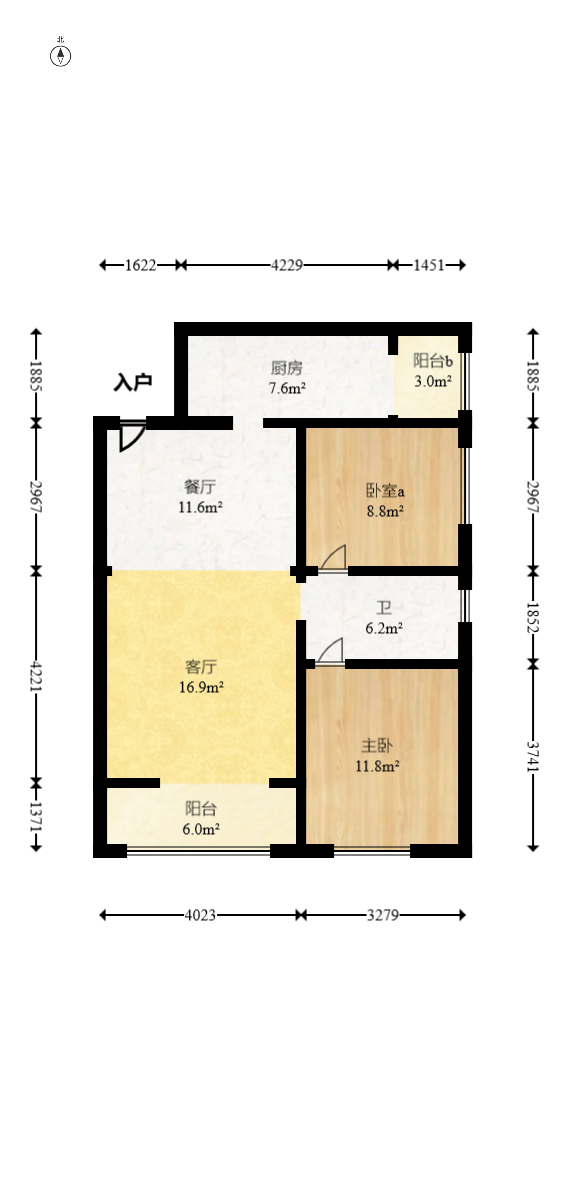红建滨水铭城  2室2厅1卫    53.0万 红建滨水铭城  2室2厅1卫    53.0万户型图