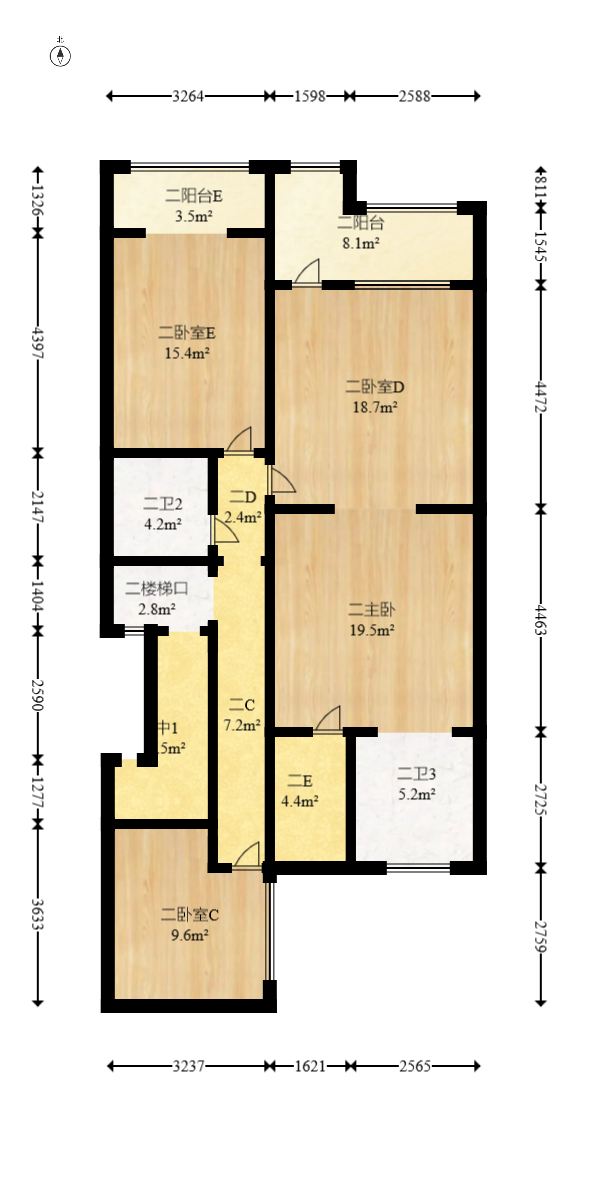 麓山恋迪亚溪谷  3室4厅3卫   410.00万室内图1