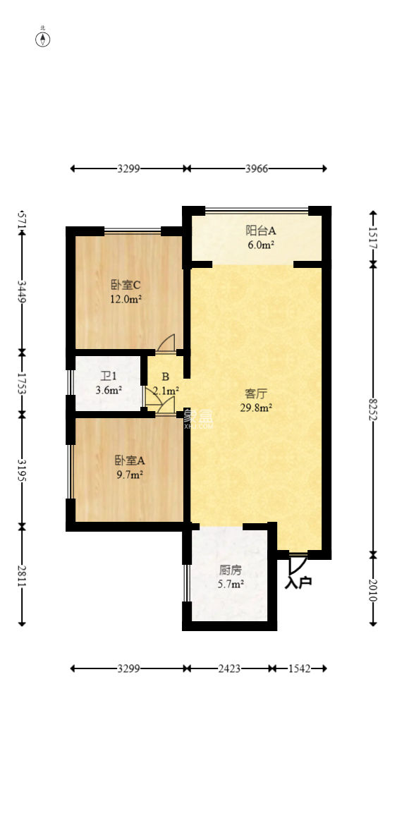 星城新宇川河苑  2室1厅1卫   47.00万