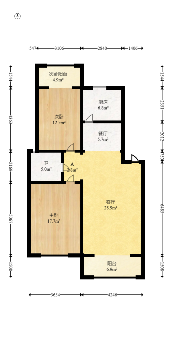 星邮小区  2室1厅1卫   50.00万室内图1