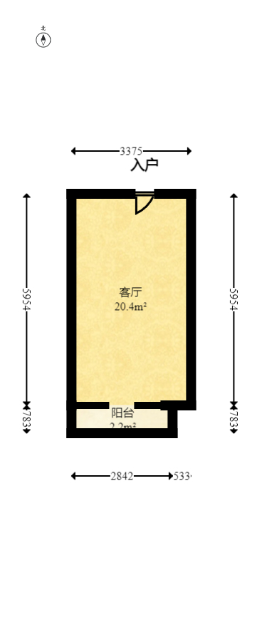 碧桂园星荟 2室1厅1卫 15.8万 碧桂园星荟 2室1厅1卫 15.8万户型图