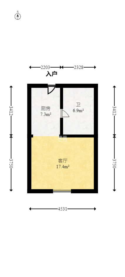 沁园春御院  1室1厅1卫   50.00万