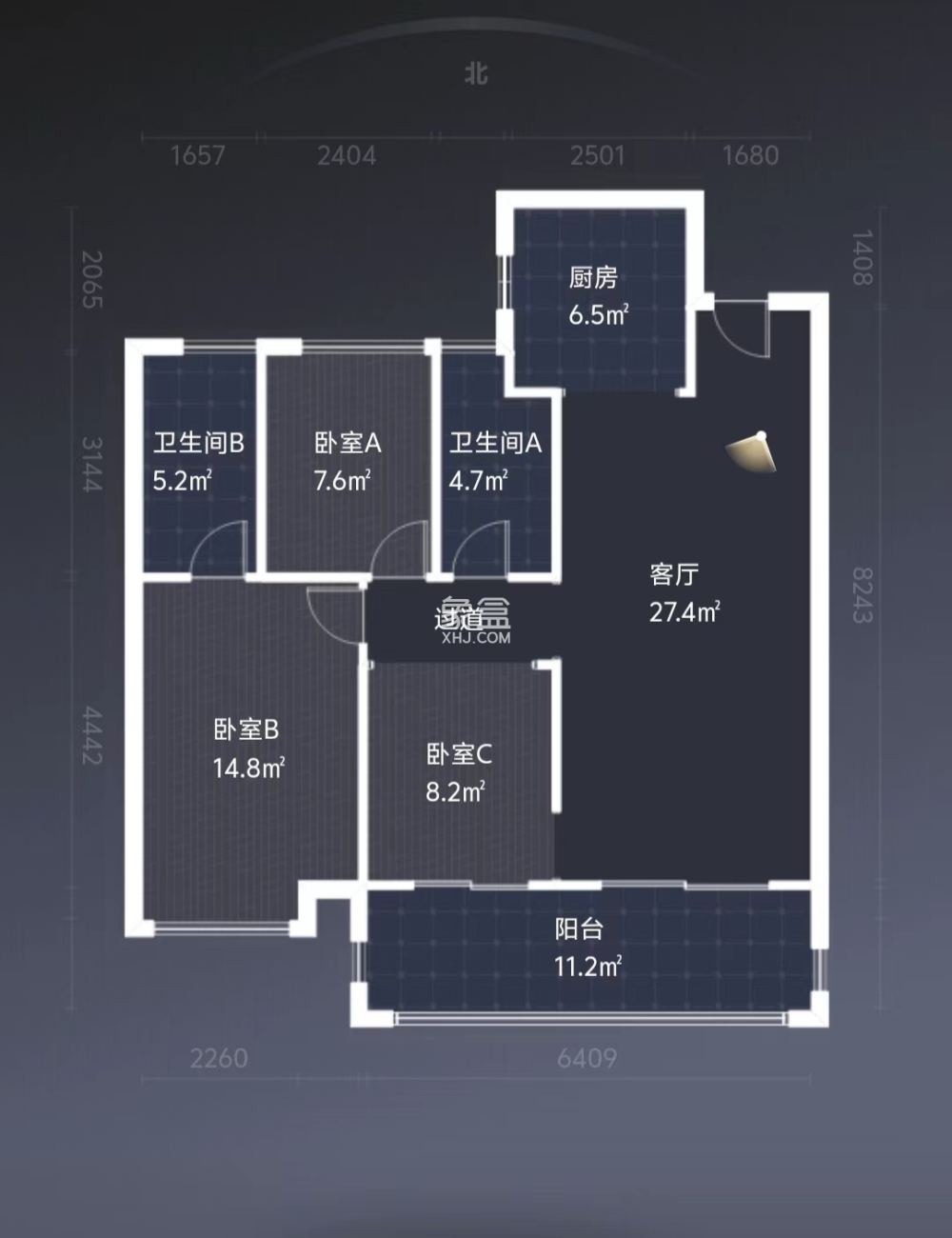 建发央著  3室2厅2卫   75.00万