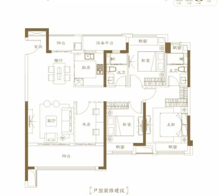 建发央著  4室2厅2卫    91.0万 建发央著  4室2厅2卫    91.0万室内图