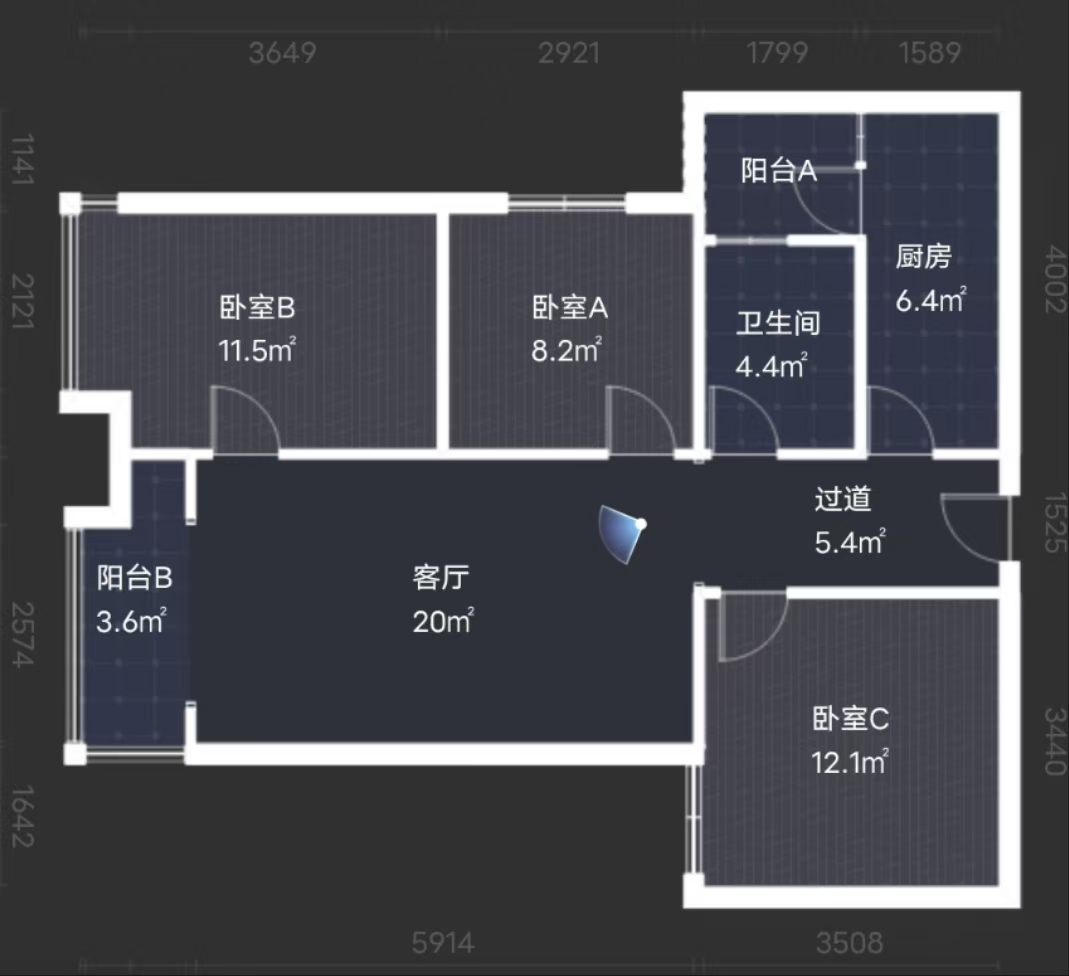 流金岁月-华晨国际  3室2厅1卫   55.00万