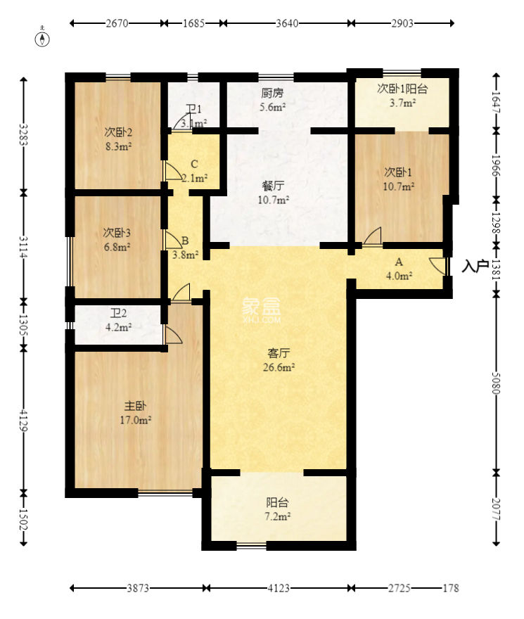 碧桂园中央花园  4室2厅2卫   143.60万
