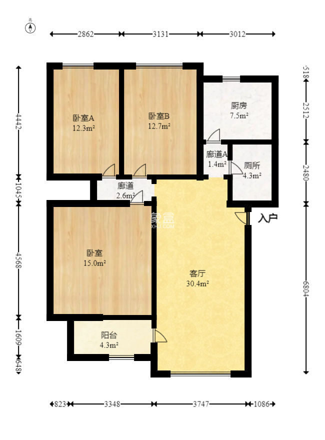 华侨二村  3室2厅1卫   135.00万