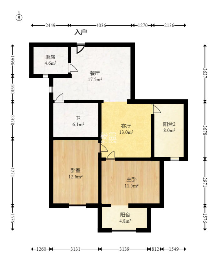 城市花園 3室2廳2衛 90.00萬