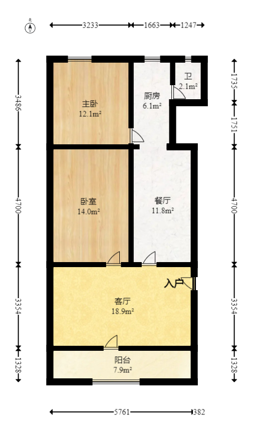 向韶村  2室2厅1卫   36.00万室内图1