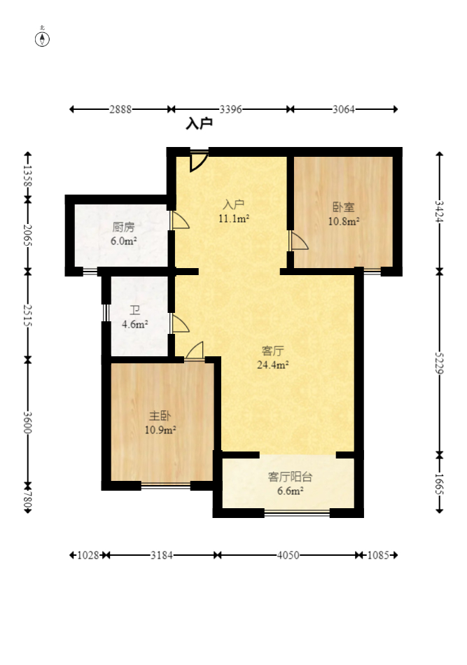 楚天世纪城西苑 2室2厅1卫 53.0万 楚天世纪城西苑 2室2厅1卫 53.0万户型图