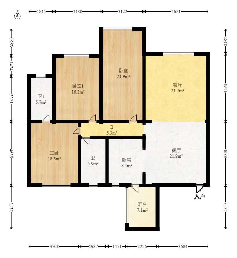 红树湾  3室2厅2卫    63.0万 红树湾  3室2厅2卫    63.0万户型图