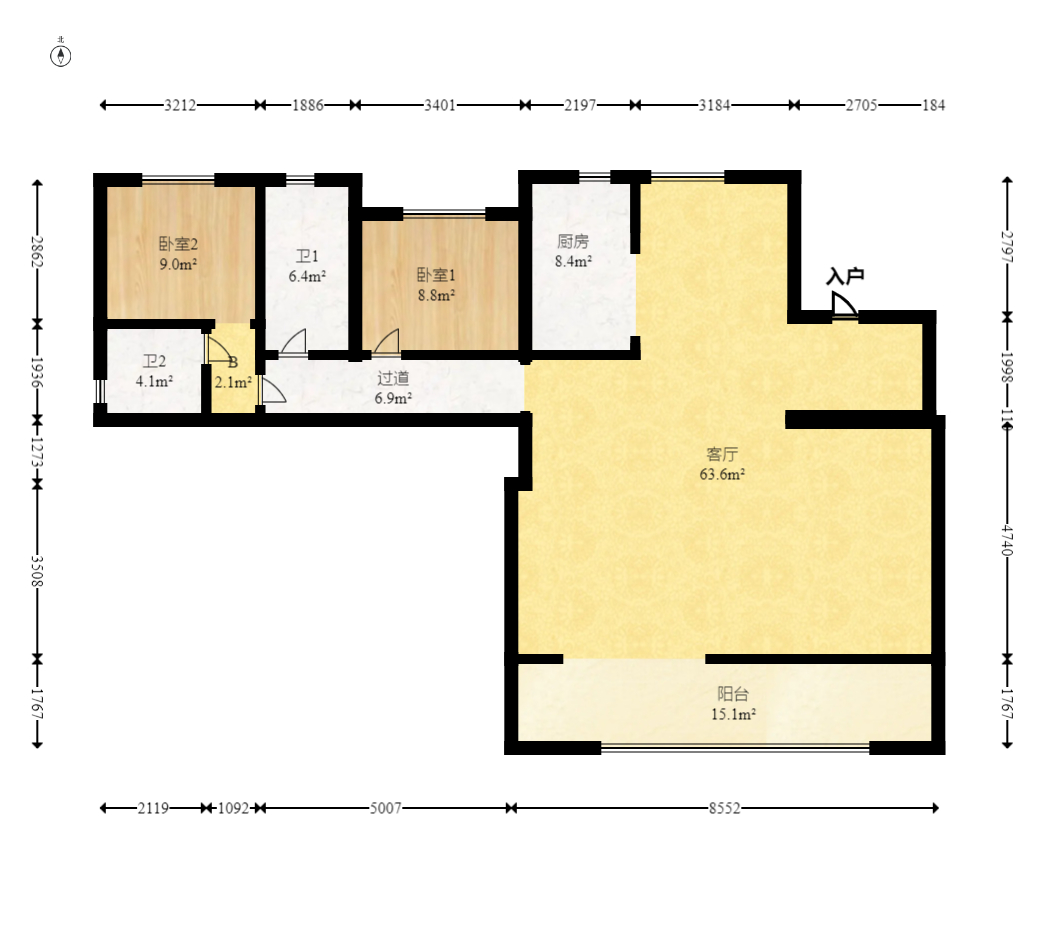 越秀湘江星汇城二期  4室2厅3卫    186.0万室内图1
