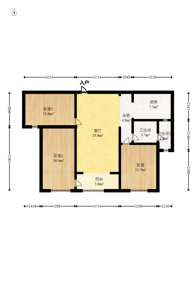 东方美地  3室2厅1卫    78.8万 东方美地  3室2厅1卫    78.8万户型图