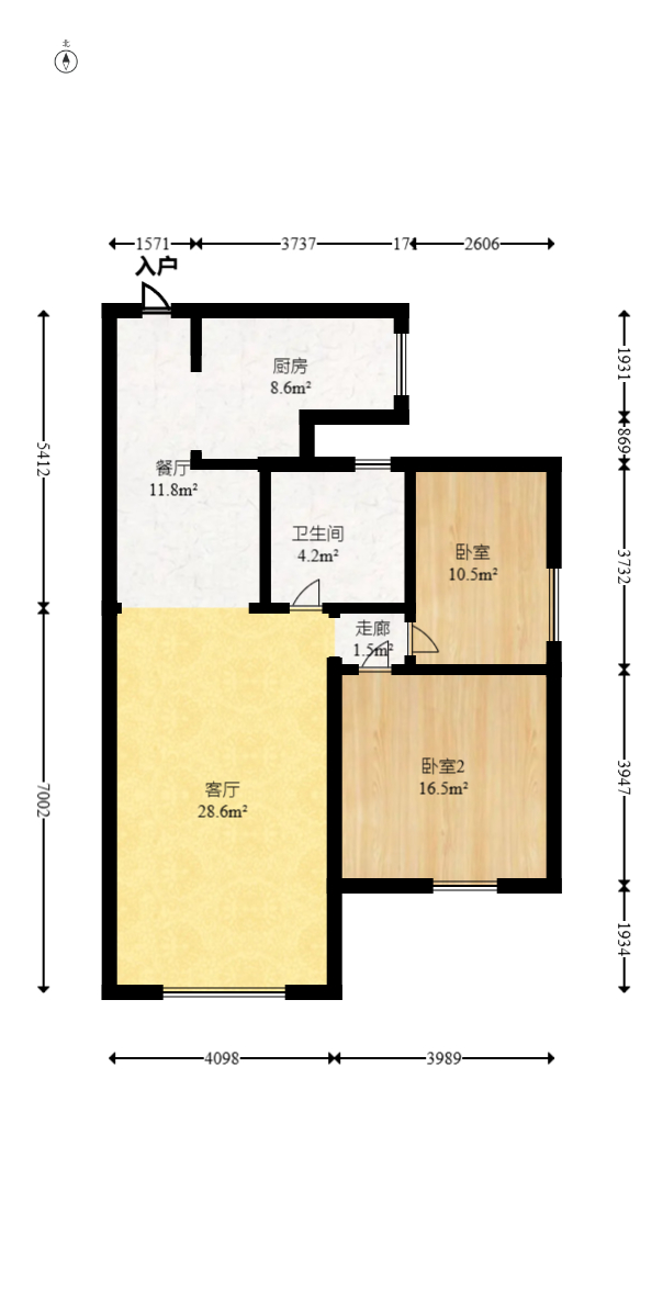 紫云阁  2室2厅1卫    49.99万室内图1