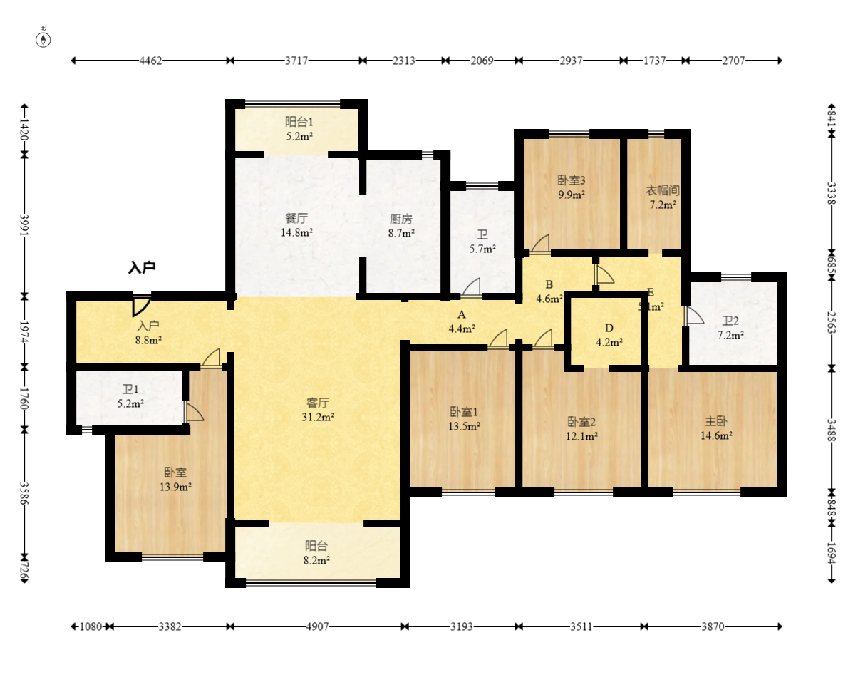 运达锦绣广场  5室2厅3卫    300.0万 运达锦绣广场  5室2厅3卫    300.0万户型图