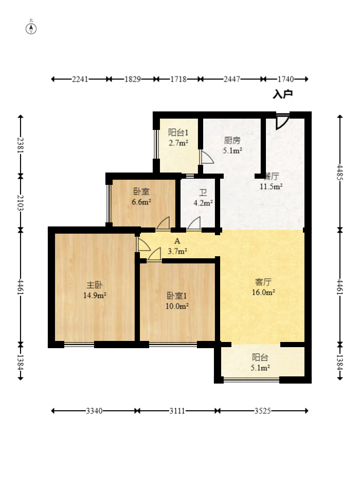 保利香槟国际  3室2厅1卫   78.00万室内图1