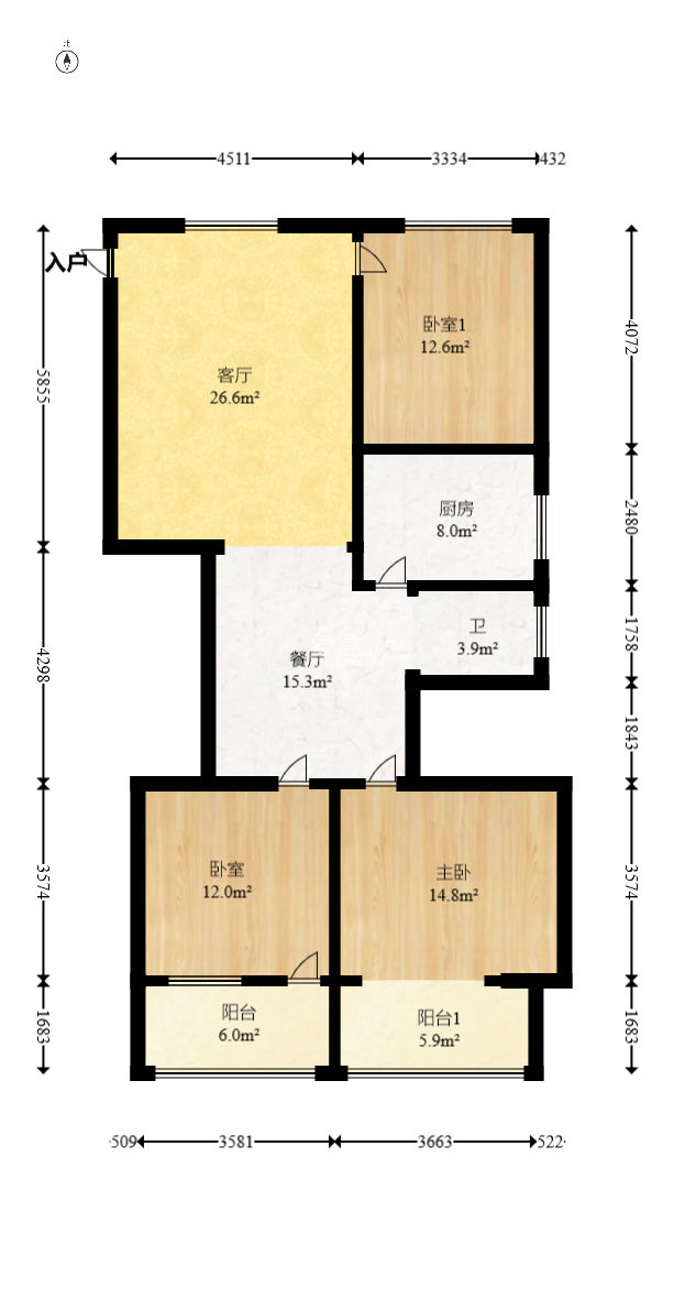 市一醫(yī)院宿舍  3室2廳2衛(wèi)   190.00萬
