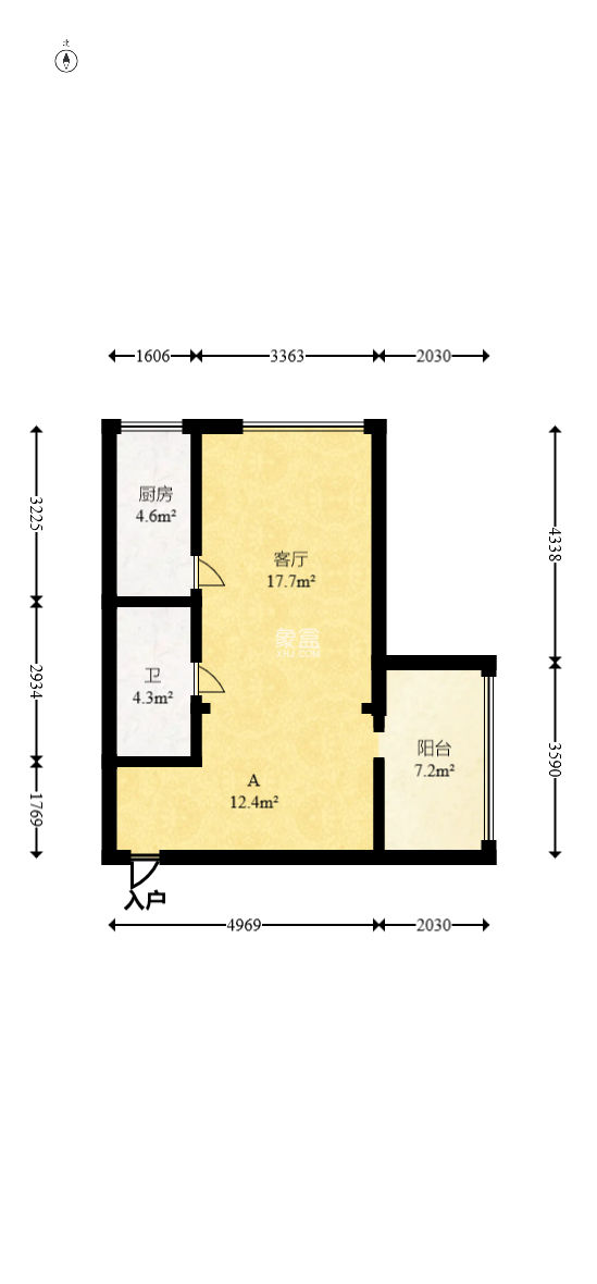 汀兰雅苑  1室1厅1卫   58.00万