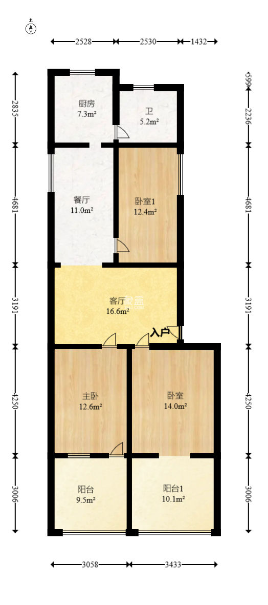 八一路417号大院  3室1厅1卫   96.50万