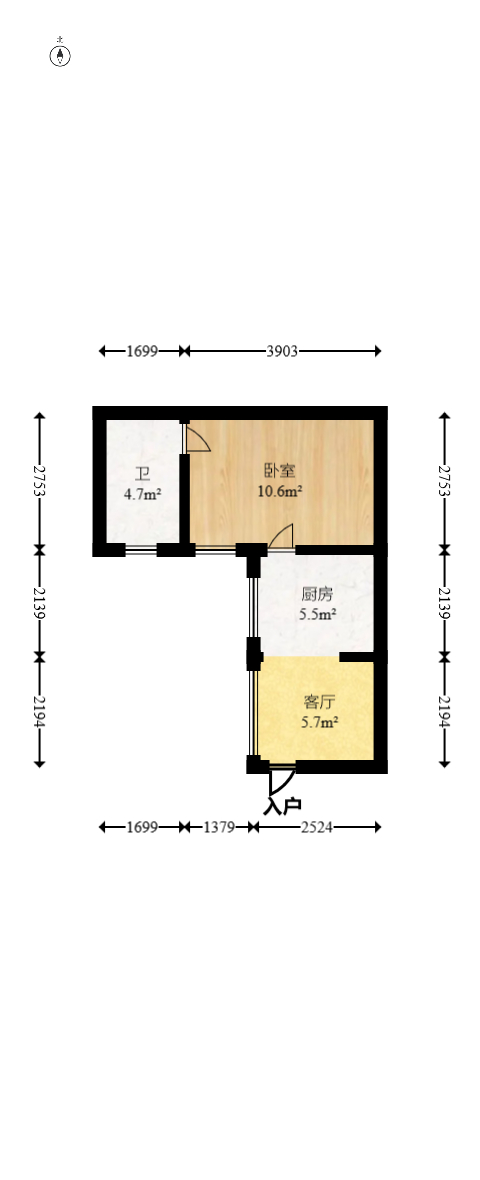 锦璨家园  1室1厅1卫   18.50万室内图1