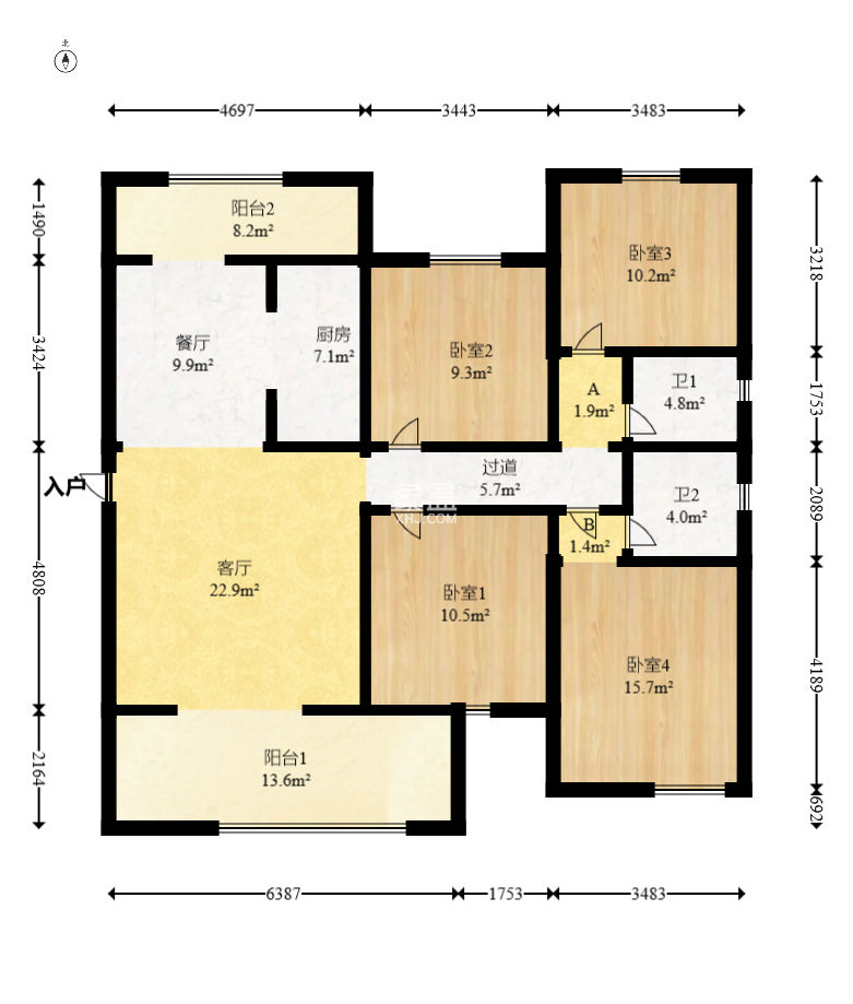 润和湘江天地D区  4室2厅2卫    167.0万