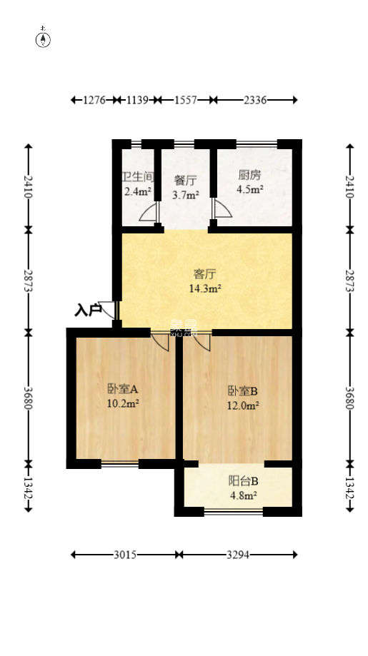 省气象局宿舍  2室2厅1卫   53.80万