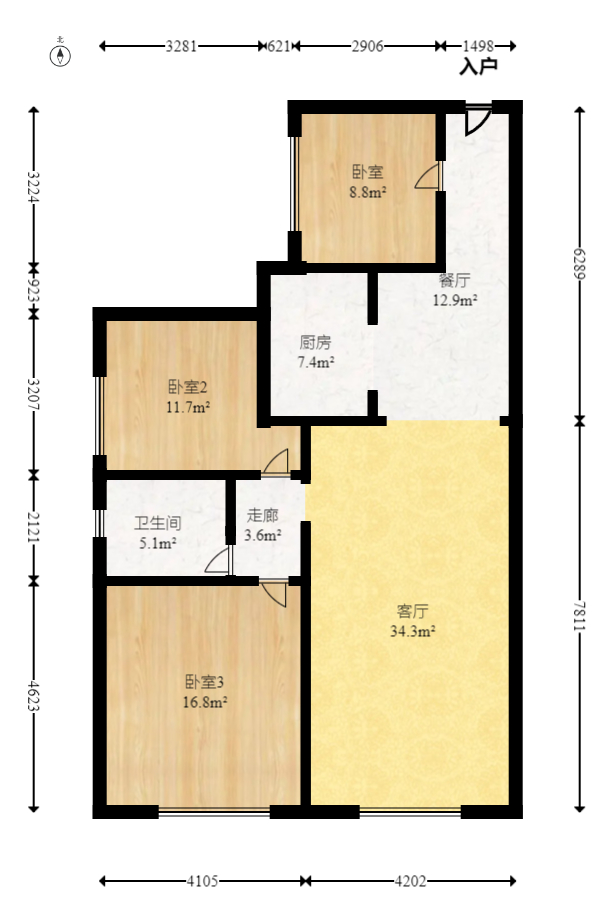 才子佳郡  3室2厅1卫   64.80万室内图1