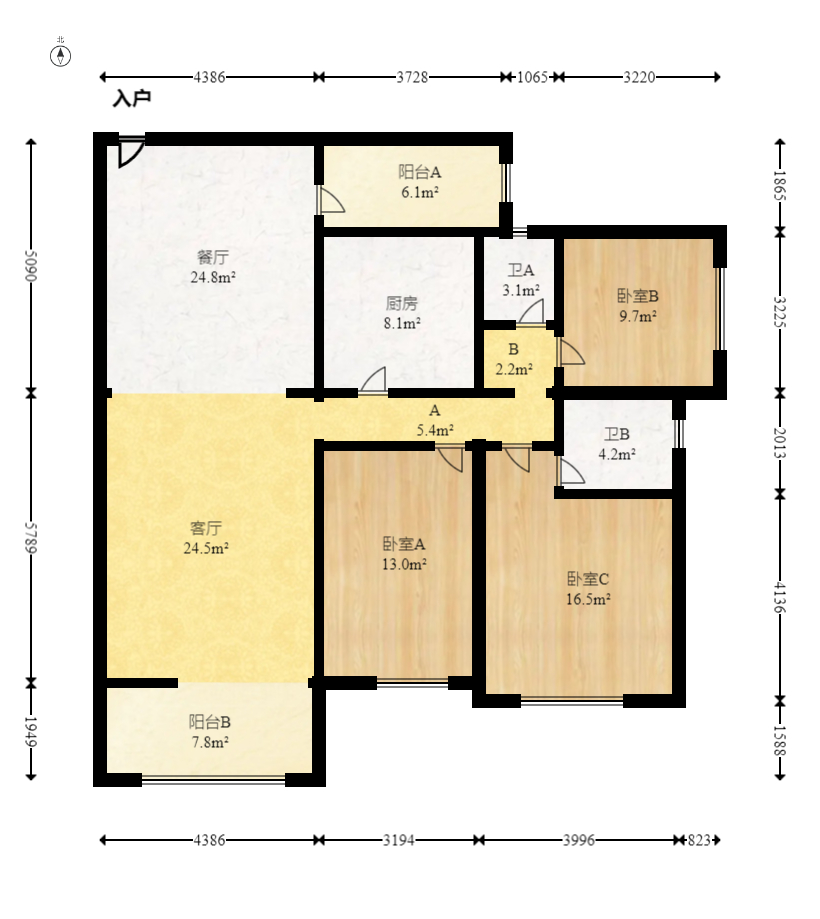 悦湖山 4室2厅2卫 85.0万 悦湖山 4室2厅2卫 85.0万户型图