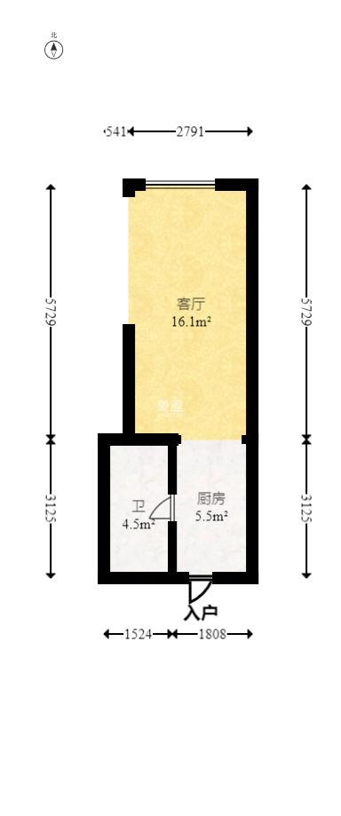 藏珑湖上公馆  1室1厅1卫   48.80万