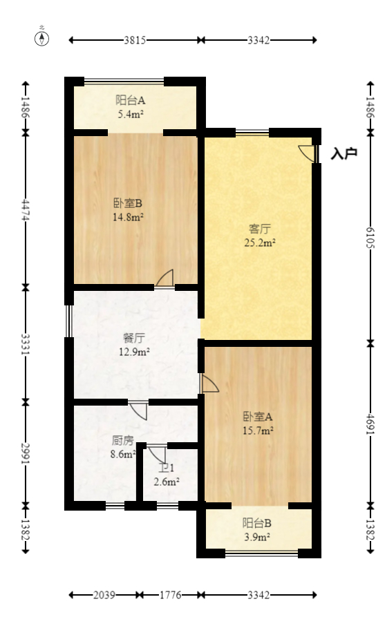 天凯东苑  2室2厅1卫   72.00万室内图1