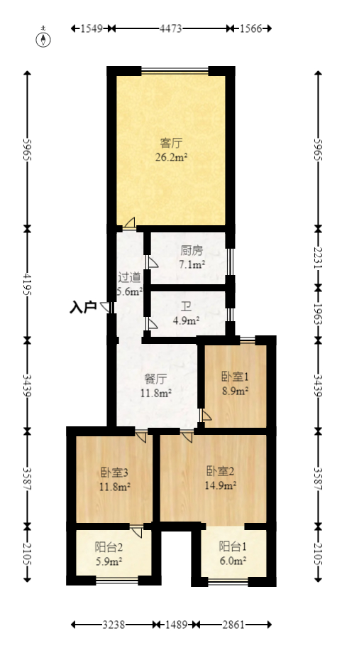 纬二路审计厅  3室2厅1卫   76.00万室内图1