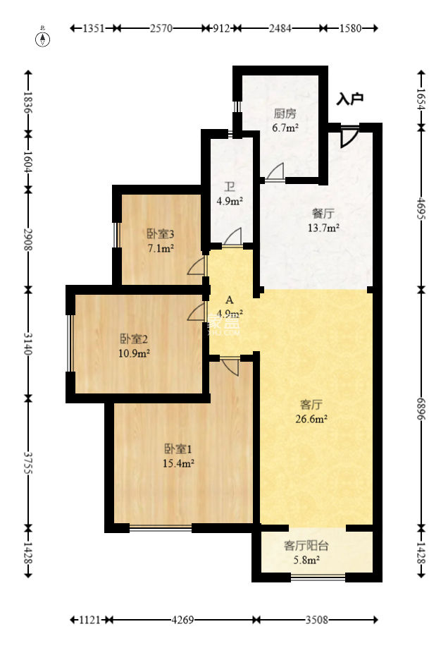 香缇雅苑（鑫远翡丽郡二期）  3室2厅2卫    100.0万
