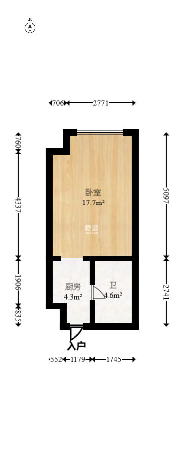 新城和樾（新城和樾公馆）  1室1厅1卫   17.00万