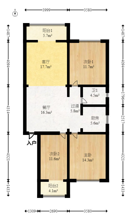 廣福園 3室2廳1衛 71.00萬