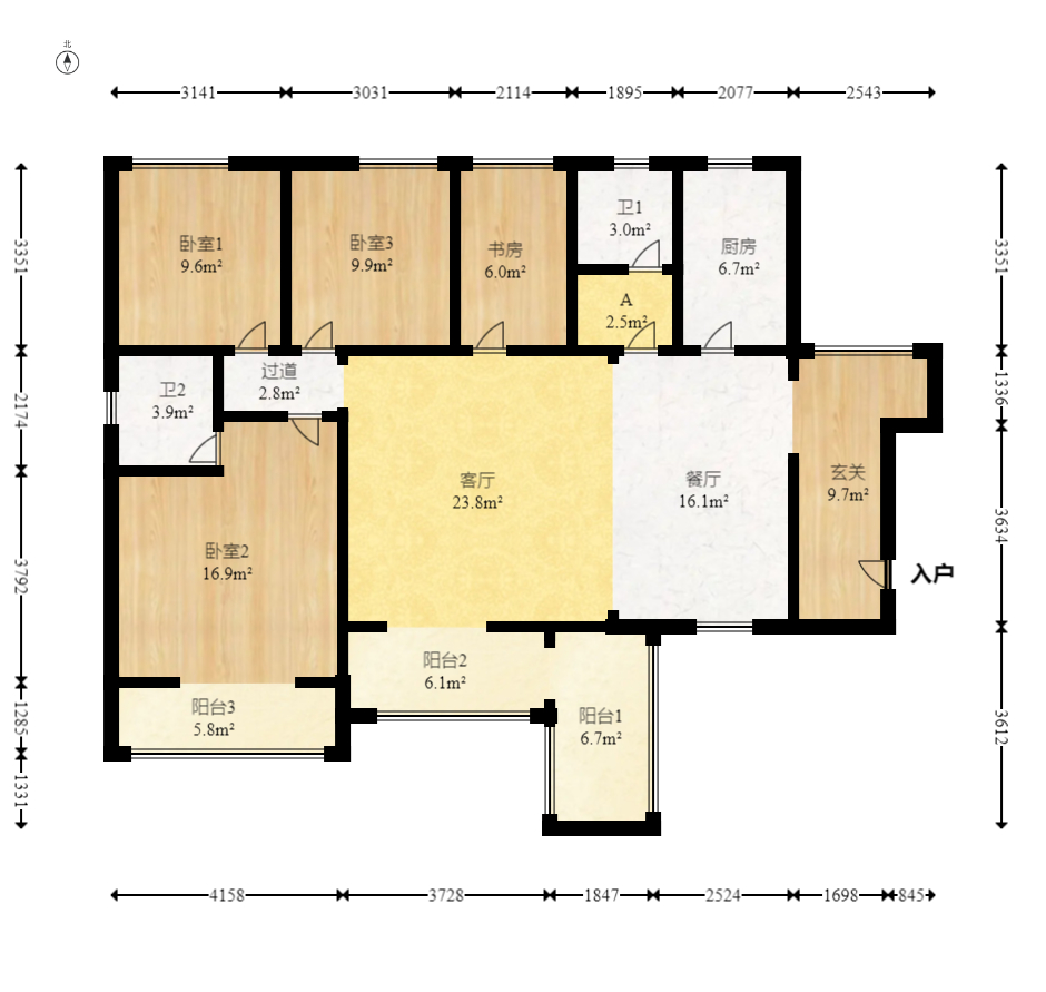 泊爱蓝湾  4室2厅2卫    135.0万 泊爱蓝湾  4室2厅2卫    135.0万户型图