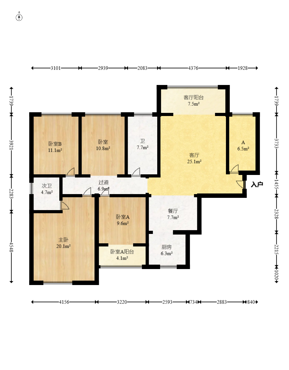 长龙湾 4室2厅2卫 76.8万 长龙湾 4室2厅2卫 76.8万户型图