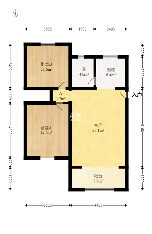 卓峰家園  2室2廳1衛(wèi)   66.80萬