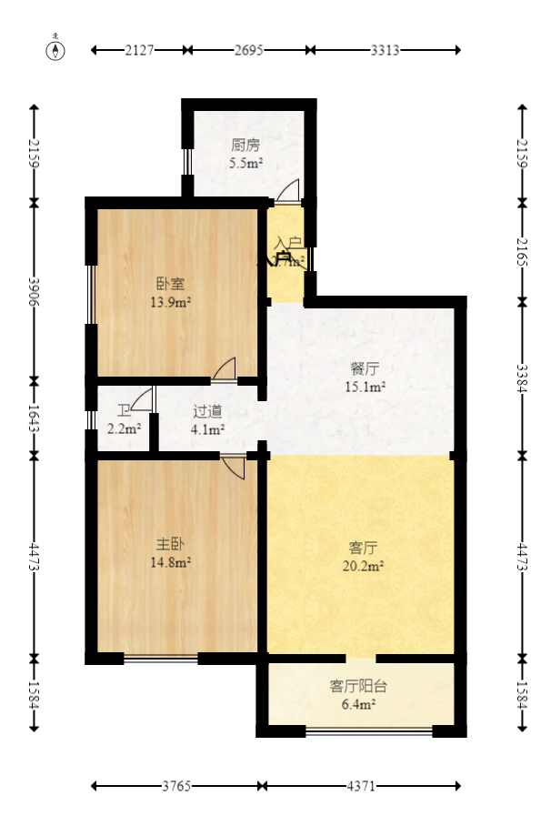 荣鑫家园  2室1厅1卫   45.80万室内图1
