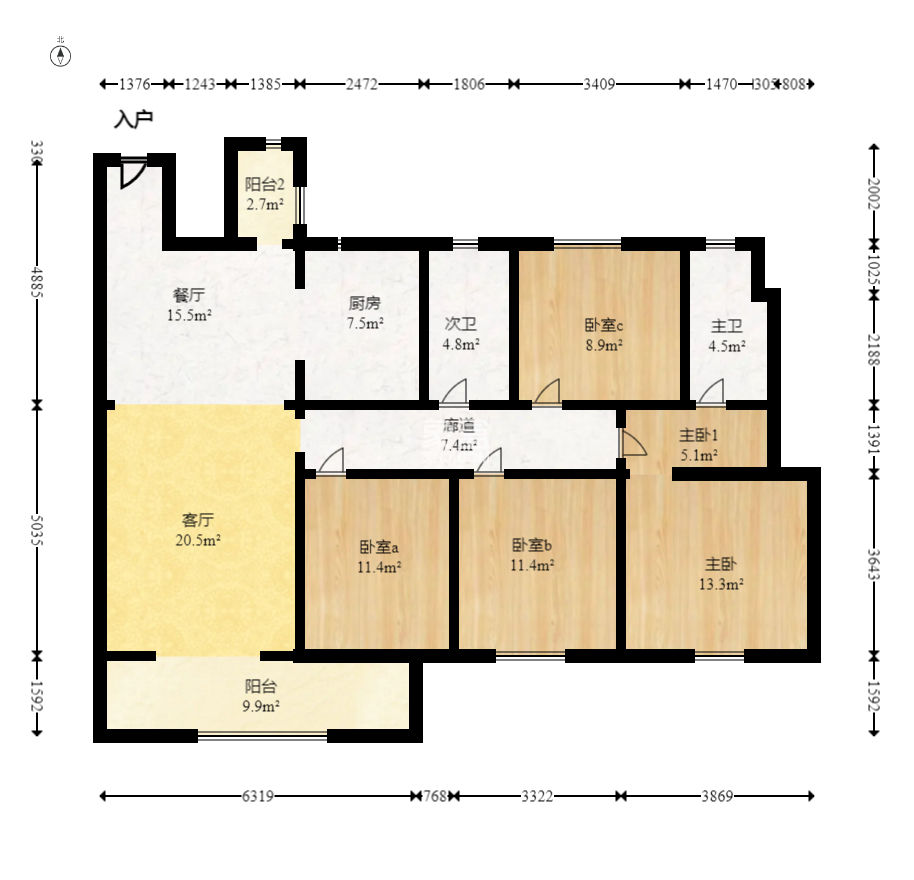 旭辉铂宸府  4室2厅2卫   170.00万
