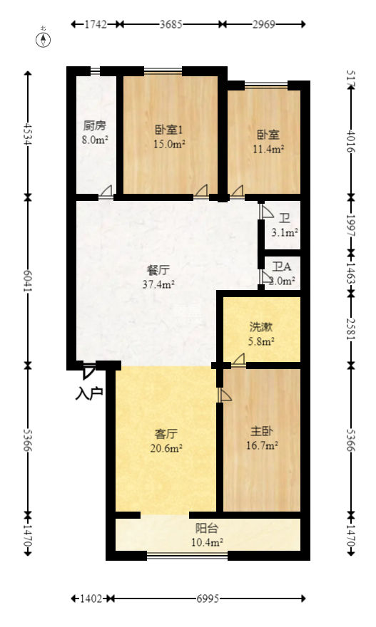 戥子橋散盤 3室1廳1衛 96.00萬