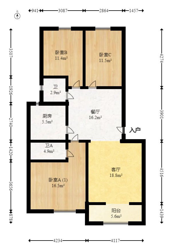 锦绣家园  3室2厅2卫   83.00万